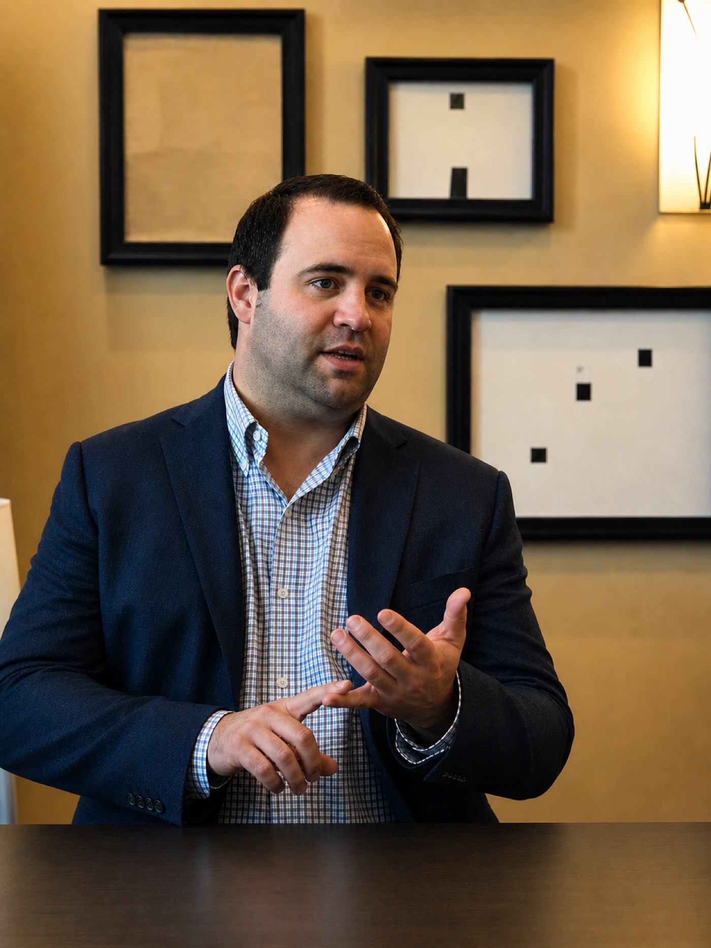Aaron Budd explaining estate planning to a client
