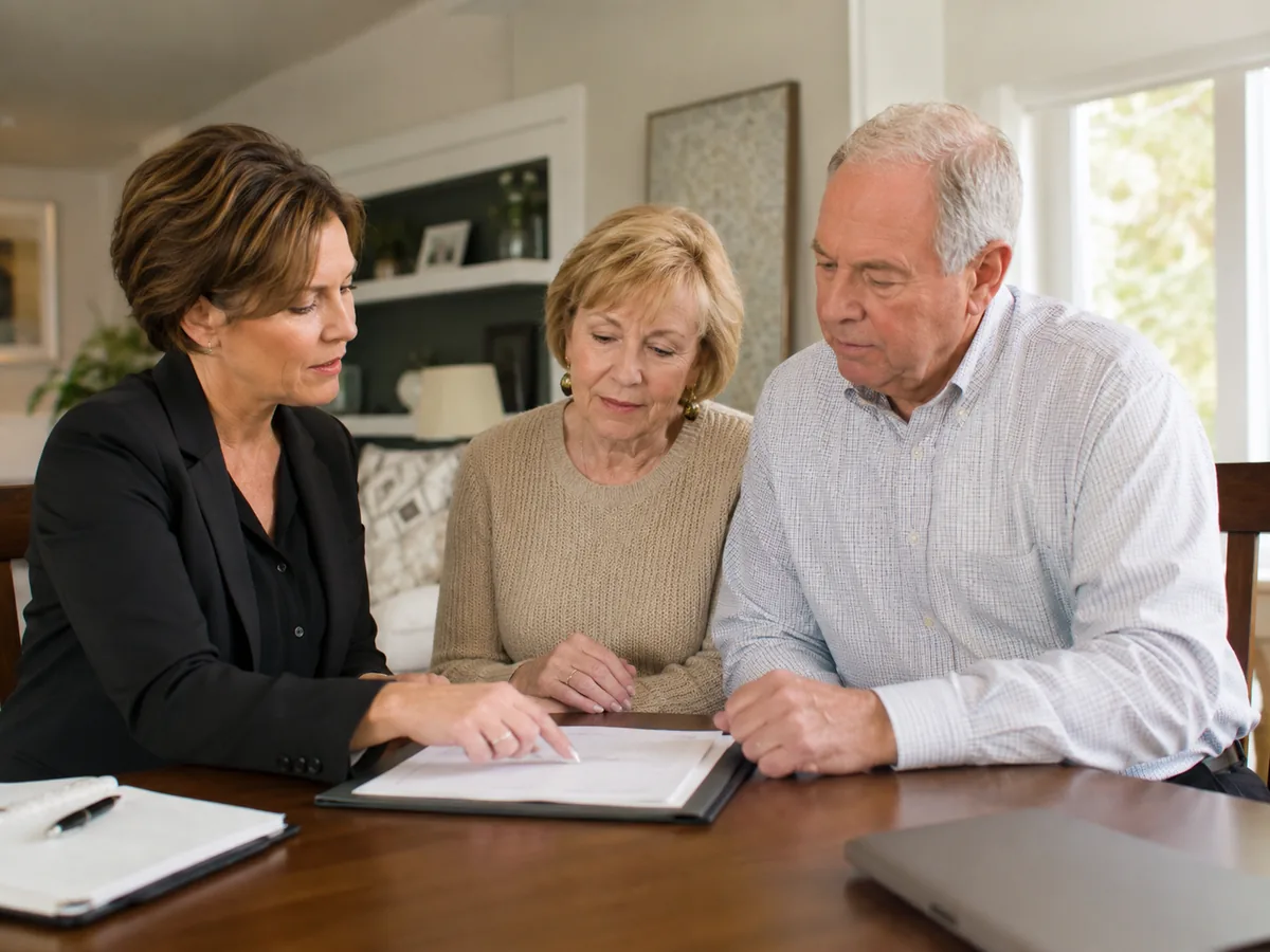 Senior couple reviewing their elder law plan in Bethany, OK