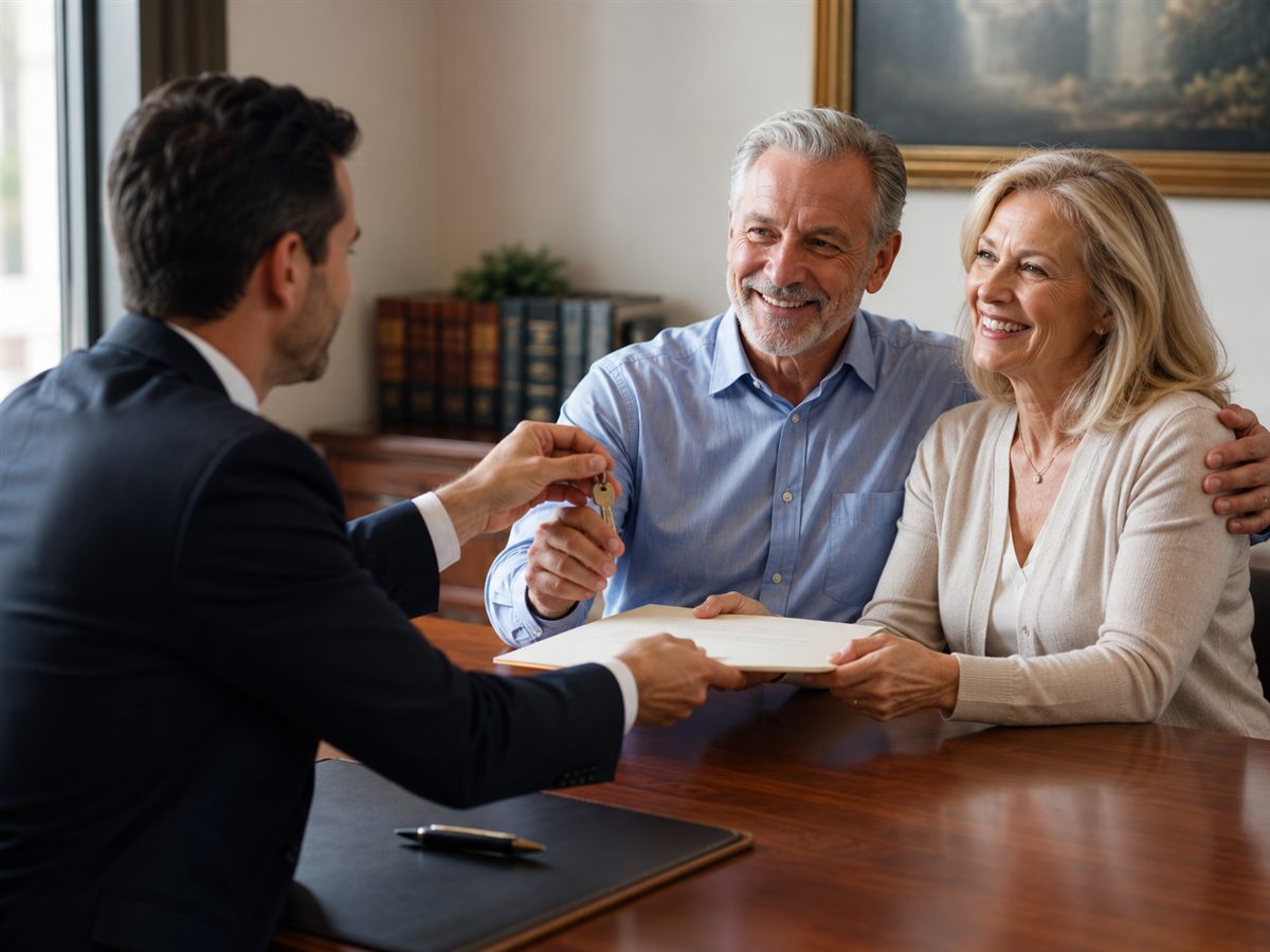 Attorney handing over house keys after a Norman, OK estate is settled